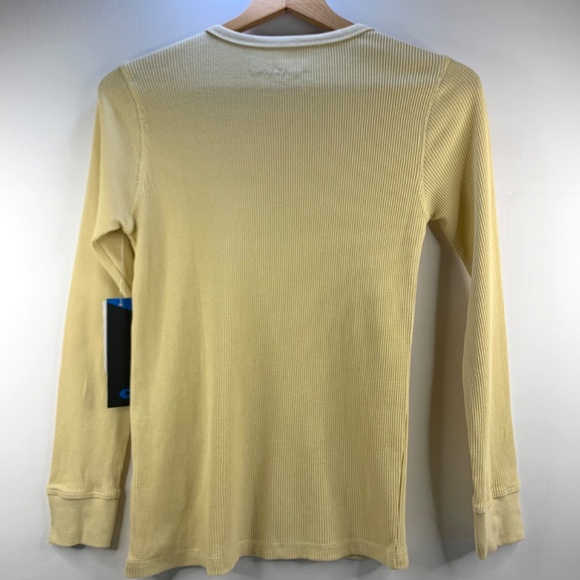 Boys Tony Hawk beige/gold oak/pale yellow crew neck waffle knit thermal shirt - Picture 3 of 9